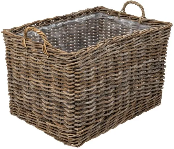 Rektangulär korg med hjul 82x57x52cm