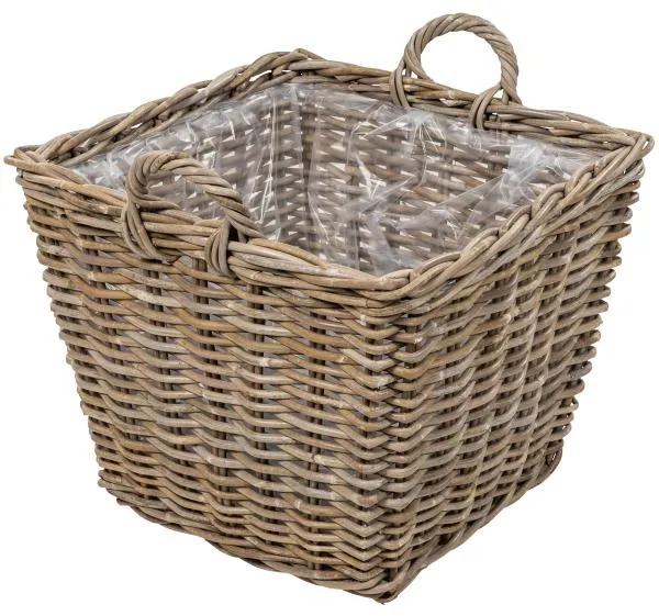 Fyrkantig korg med handtag 55x55x45cm