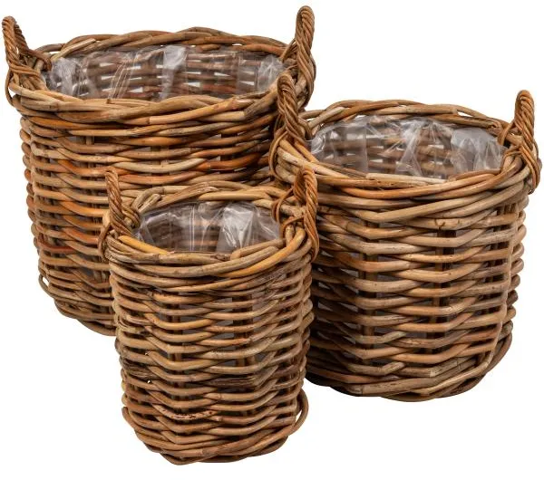 Set med runda korgar med handtag