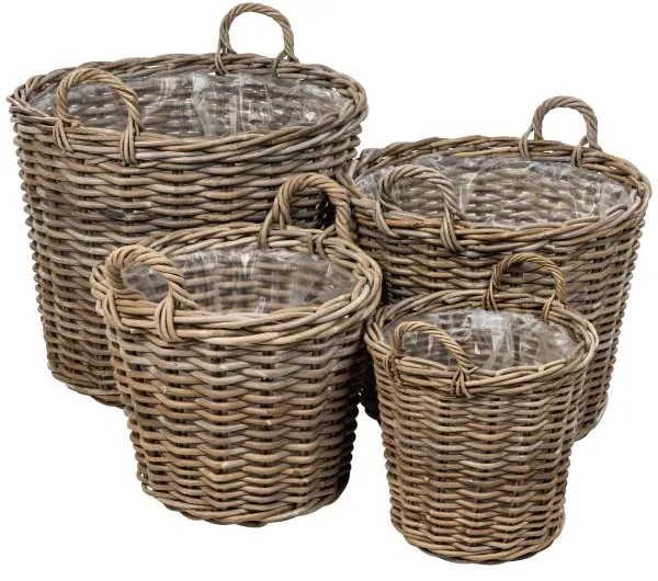 Set med runda korgar med handtag