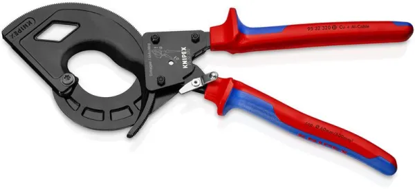 Knipex kabelsax (spärrprincip, 3-växlad) svart atramenterad, med flerkomponentshandtag 320 mm