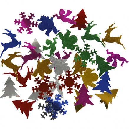 Paljetter, metallicfärger, strl. 15 mm, 250 g/1 förp.