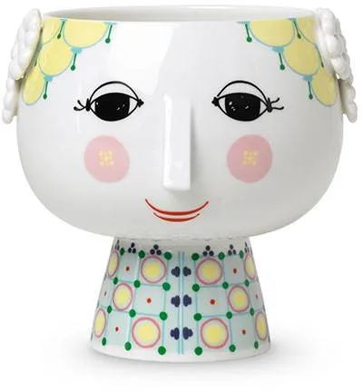 Björn Wiinblad Eva blomkruka på fot - Ø15,5 cm - Gul